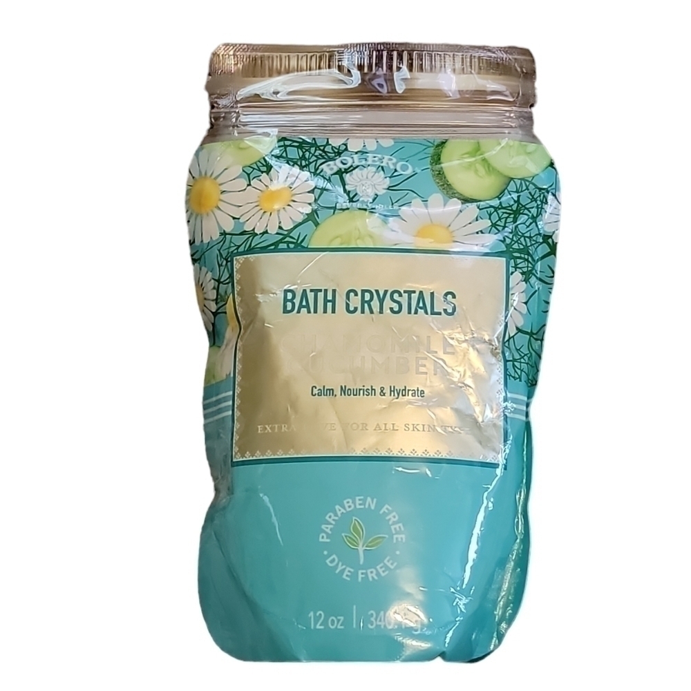 Bolero Beverly Hills bath crystals Chamomile cucumber New! 12oz